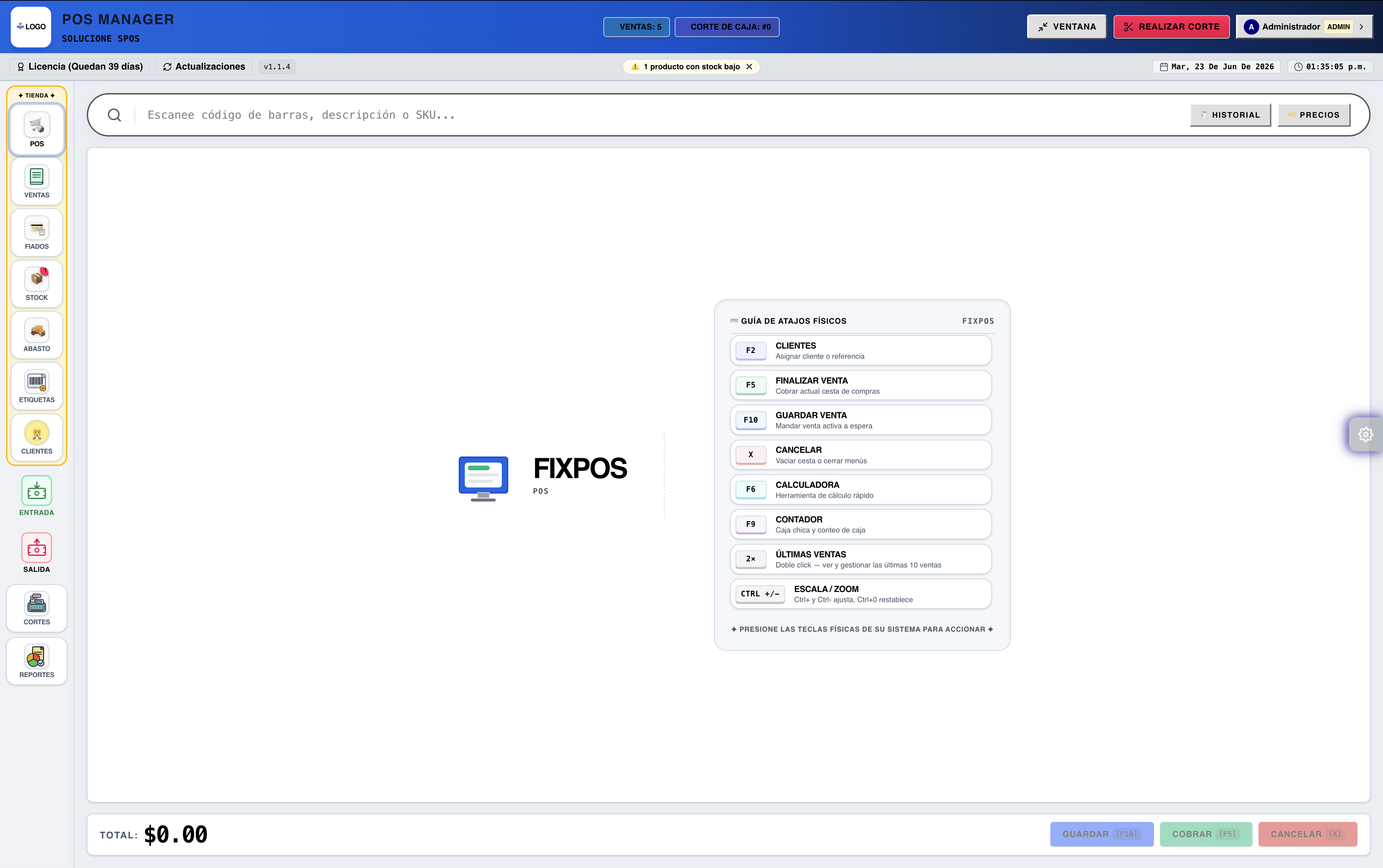 FixPOS Ventana Principal